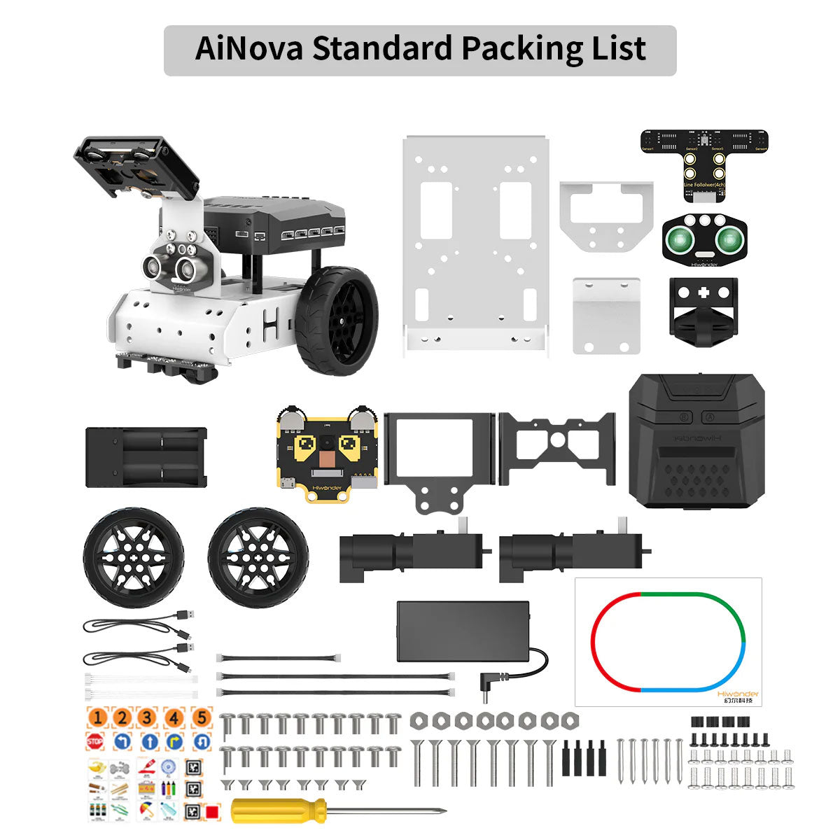 Hiwonder AiNova Vision Robot Car Standard Kit w/ AI Vision Module, for Scratch and Python Programming