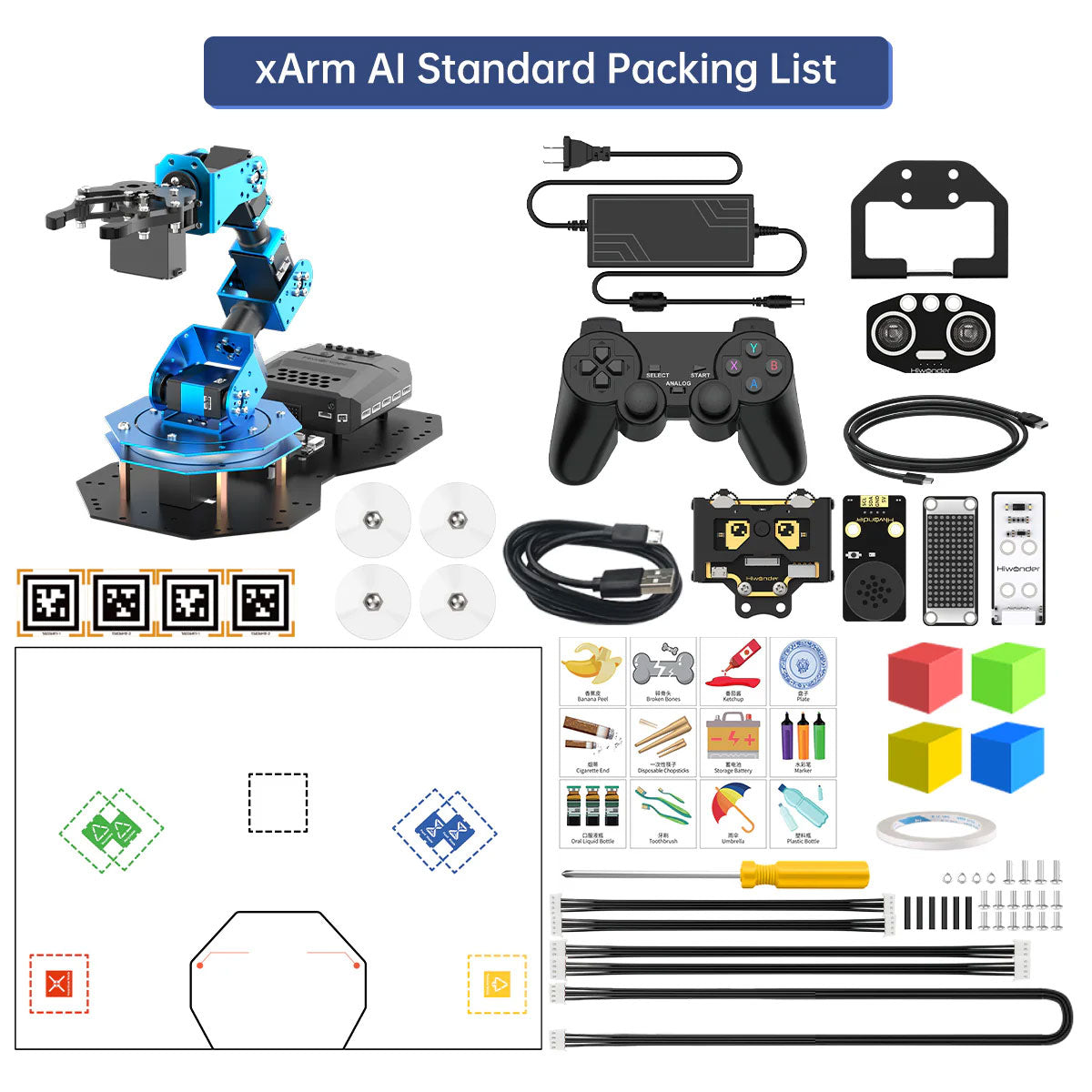 Hiwonder xArm AI 5DOF AI Vision Robotic Arm (Standard Version with Vision Module) for Scratch Python