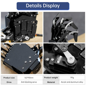 Hiwonder uHand2.0 Bionic Robotic Hand (Left Hand) with Independent Finger Movement for DIY Robotics