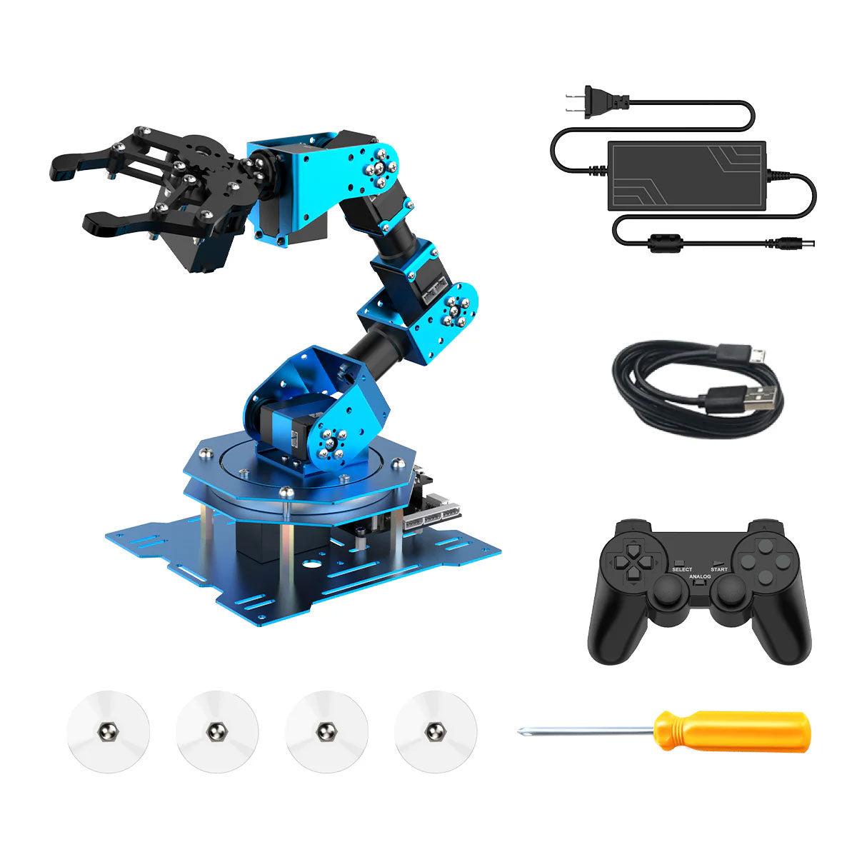 Hiwonder xArm 1S Assembled 6DOF Desktop Robotic Arm with Bus Servos for Position and Voltage Feedback