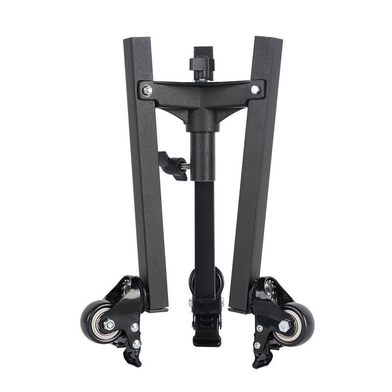 Heavy-duty Ground Light Bracket Folding Lamp Holder with Mobile Wheels for Photostudio Live Streaming Lighting