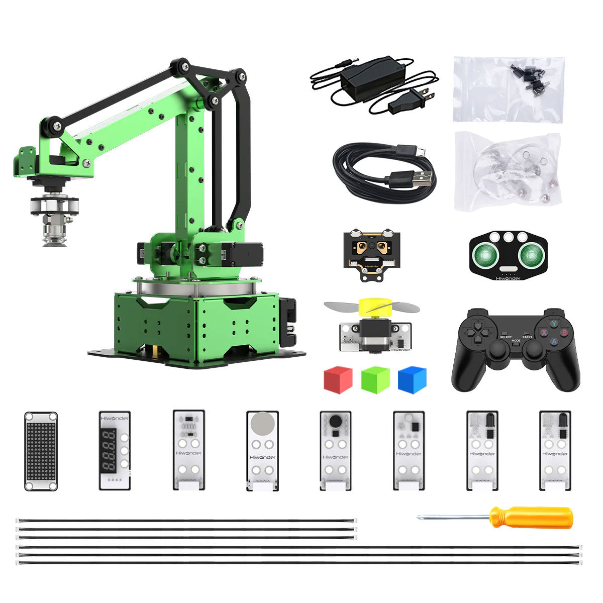 Hiwonder MaxArm 4DOF Robot Arm Advanced Version with Wireless Controller, AI Vision Module and More Sensors