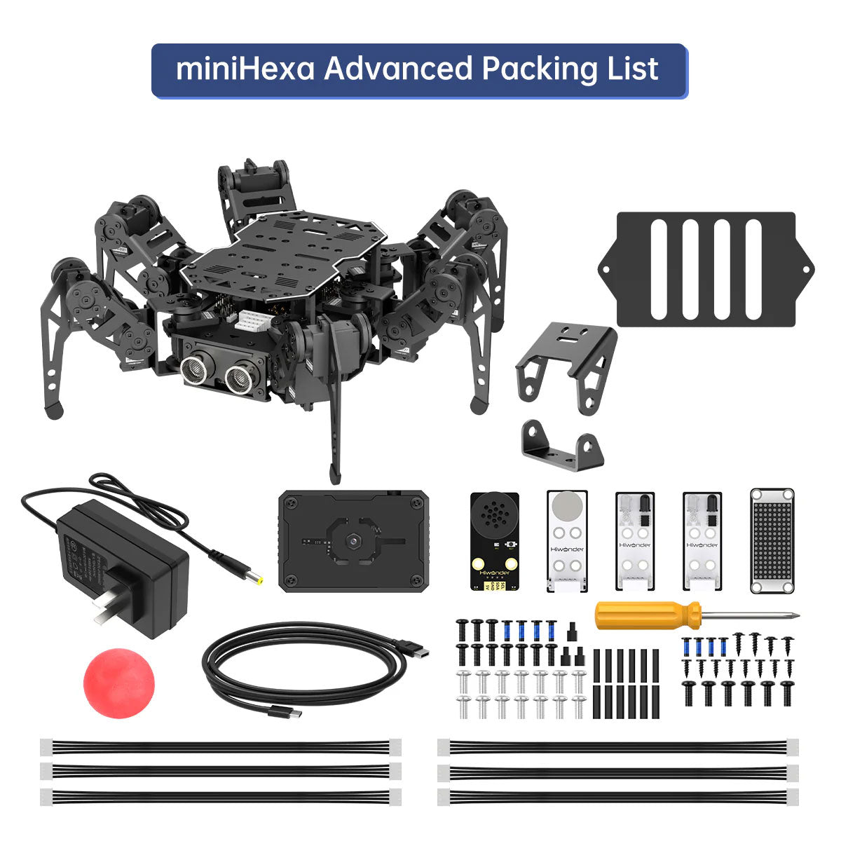 Hiwonder MiniHexa 18DOF ESP32 Hexapod Robot (Advanced Version with AI Vision and Voice Interaction)
