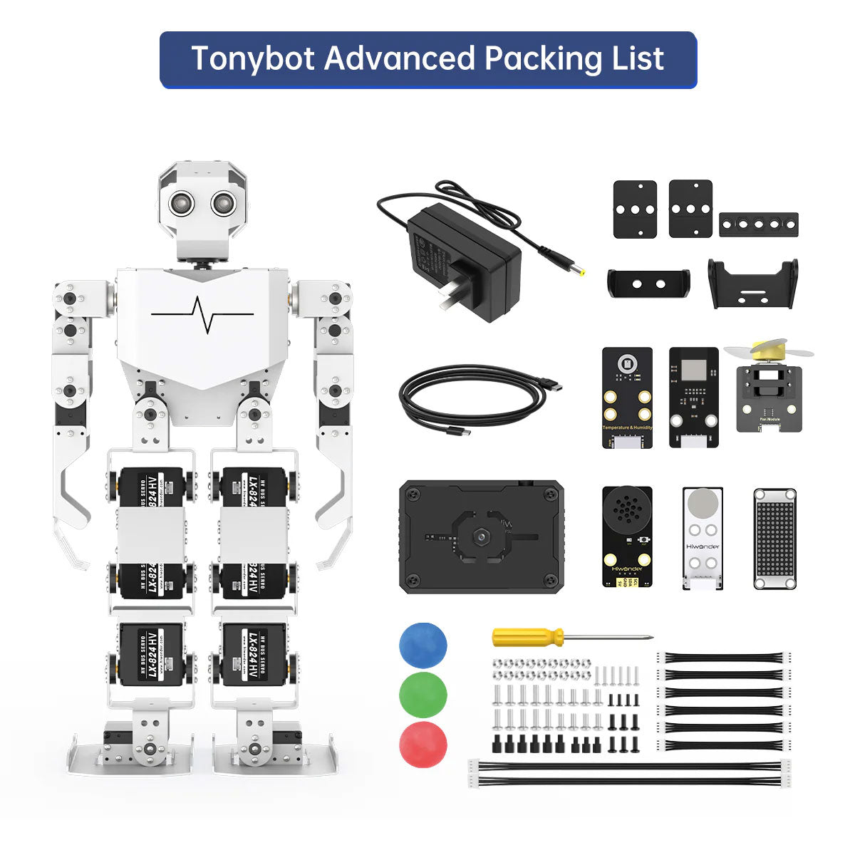 Hiwonder Tonybot 17DOF Humanoid Robot Bionic Robot (Advanced Version with Vision and Voice Interaction)