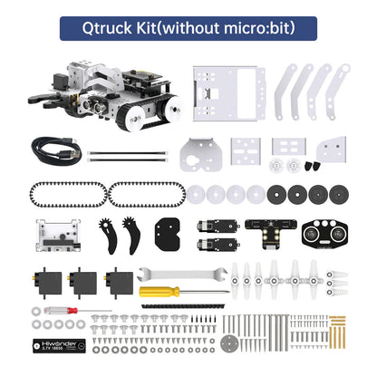 Hiwonder Qtruck Robot Car Kit Tracked Line-Following and Transport + 3DOF Robot Arm without Micro:bit