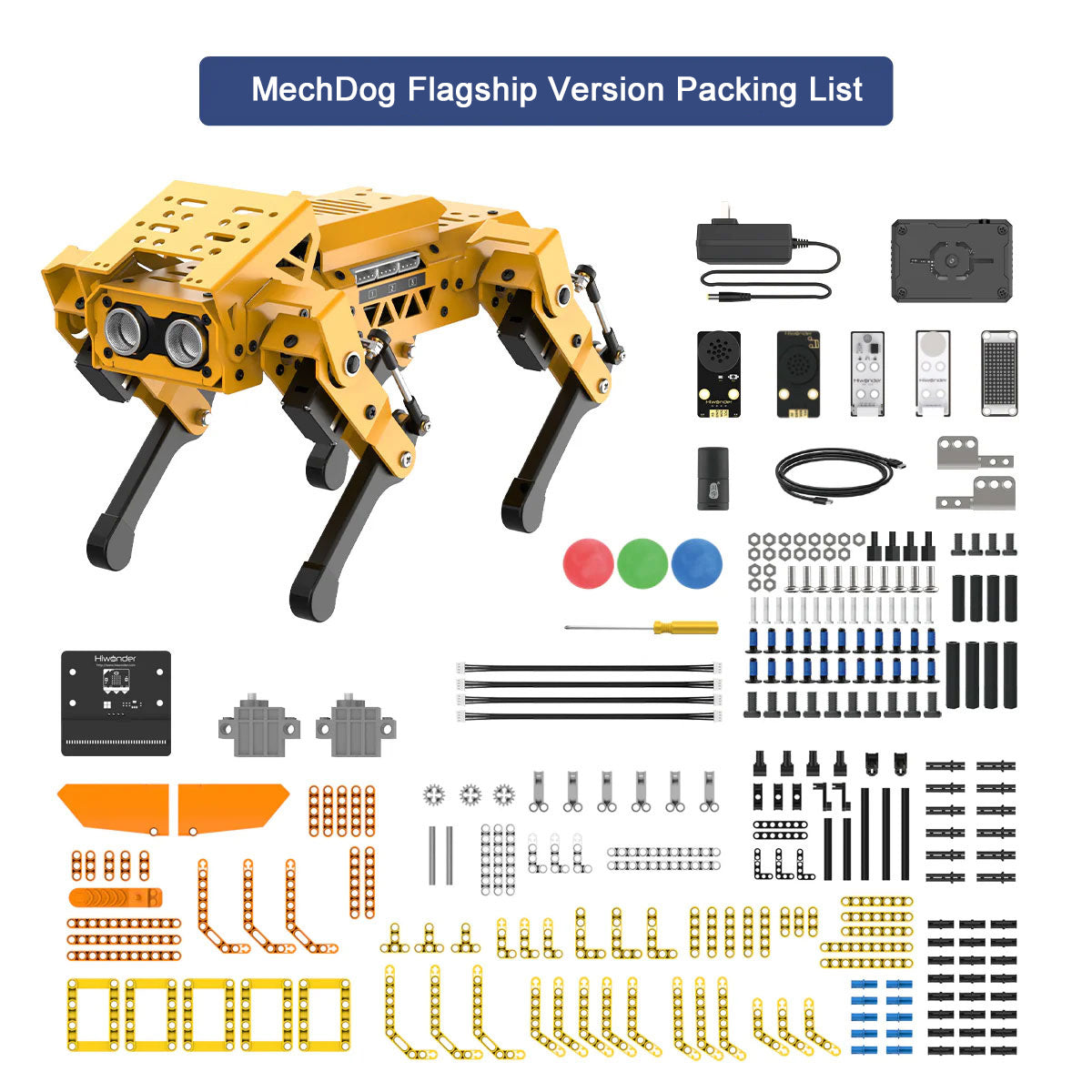 Hiwonder MechDog Quadruped Robot Dog (Flagship Version with Block, Vision and Sensor Expansion Packs)