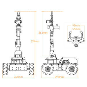 Hiwonder ArmPi Pro AI Vision Robot with Raspberry Pi 5 (4GB), Mecanum Wheel Chassis &amp; 5DOF Robot Arm