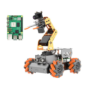 Hiwonder MasterPi Smart Car 4DOF AI Vision Robotic Arm Comes with Raspberry Pi 5 Mainboard (4GB)