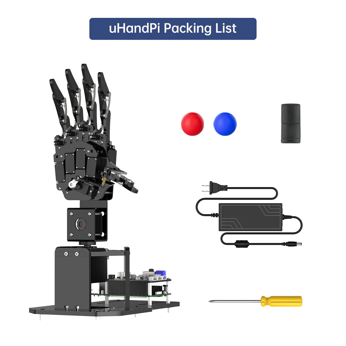 Hiwonder uHandPi AI Vision Robotic Hand Programmable Robot Right Hand with Raspberry Pi 5 (8GB)