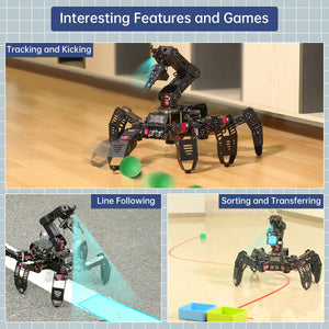 Hiwonder SpiderPi Pro Hexapod Robot Spider Robot + 5DOF AI Vision Robotic Arm + Raspberry Pi 5 (8GB)