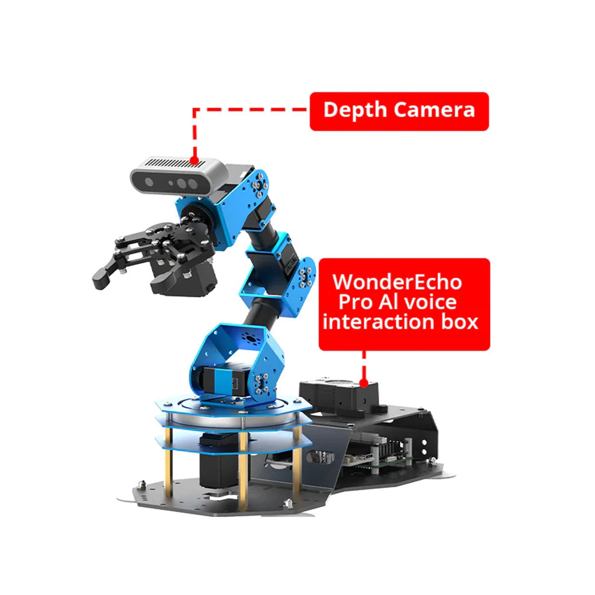 Hiwonder ArmPi Ultra Robot Arm (Advanced Version with Depth Camera and AI Voice Interaction, without Raspberry Pi 5 and SD Card)