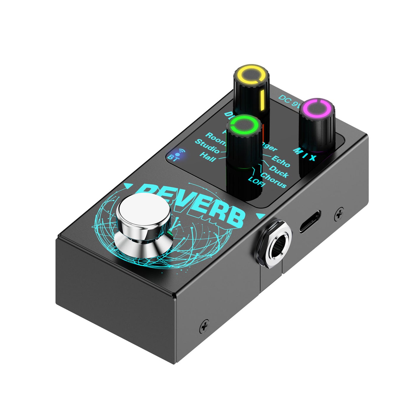 REVERB Single Digital Reverb Guitar Effects Pedal Built-in 9 Digital Reverb Effects Support DECAY/MIX Independent Adjustment