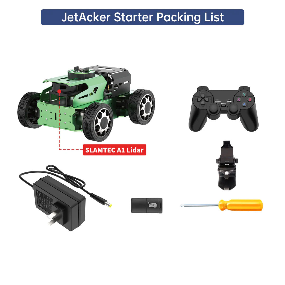 Hiwonder JetAcker ROS2 Robot Ackerman Robot Car (Starter Version Jetson Orin Nano 8GB, without Camera)