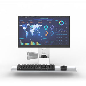 Z01-D01-01 Aluminum Alloy Monitor and Keyboard Bracket 450mm Engineering Tray 360-degree Adjustable Monitor Holder