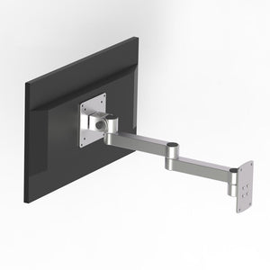 XSZ02 Aluminum Alloy Monitor Bracket Wall Mount Flexible Monitor Holder with 10KG Load Capacity (Dual Rotating Arms)