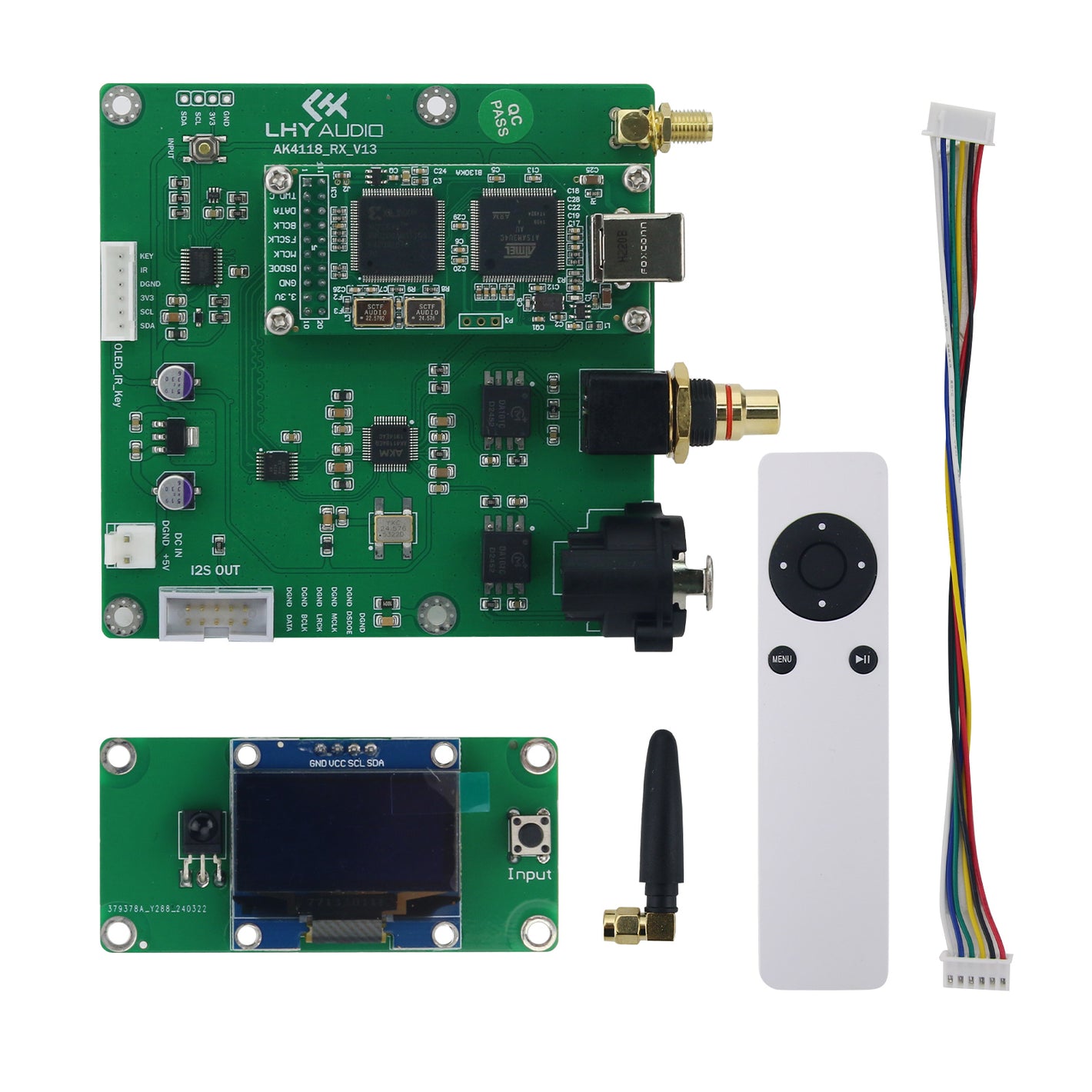 LHY AUDIO AK4118 USB/Coaxial/Optical/AES to IIS Audio Receiver Board Support for XMOS/Amanero with Remote Control