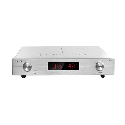 Silvery LADDER BACH II Black R2R Decoding Fully Balanced HiFi Preamplifier 2-Channel XLR Input with Remote Control