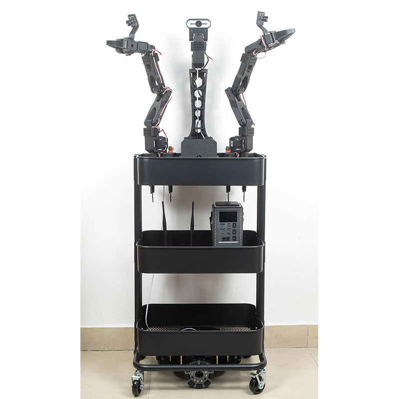 XLeRobot SO-ARM101 Mobile Robot (Expansion Kit + 2 Leader Arms + 2 Follower Arms + Chassis + Cart + Raspberry Pi 5)