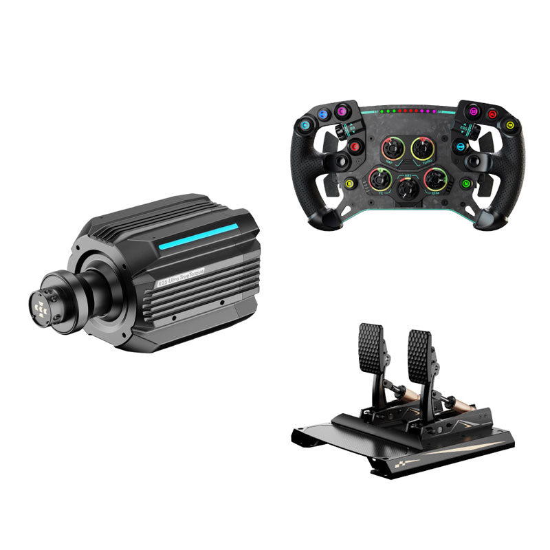 MOZA R25 Ultra True Torque 25Nm Direct Drive Wheel Base + 11.8-Inch GS V2P GT Wheel + CRP2 2-Pedal Set