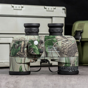 Camouflage 10x50 Navigation LED Compass Binocular Waterproof and Antifog ED Telescope 10X IR Rangefinder Binocular