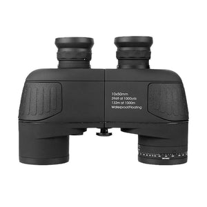 Black 10X 50ED Navigation Built-in Compass HD Binocular Waterproof Low Light Night Vision Telescope