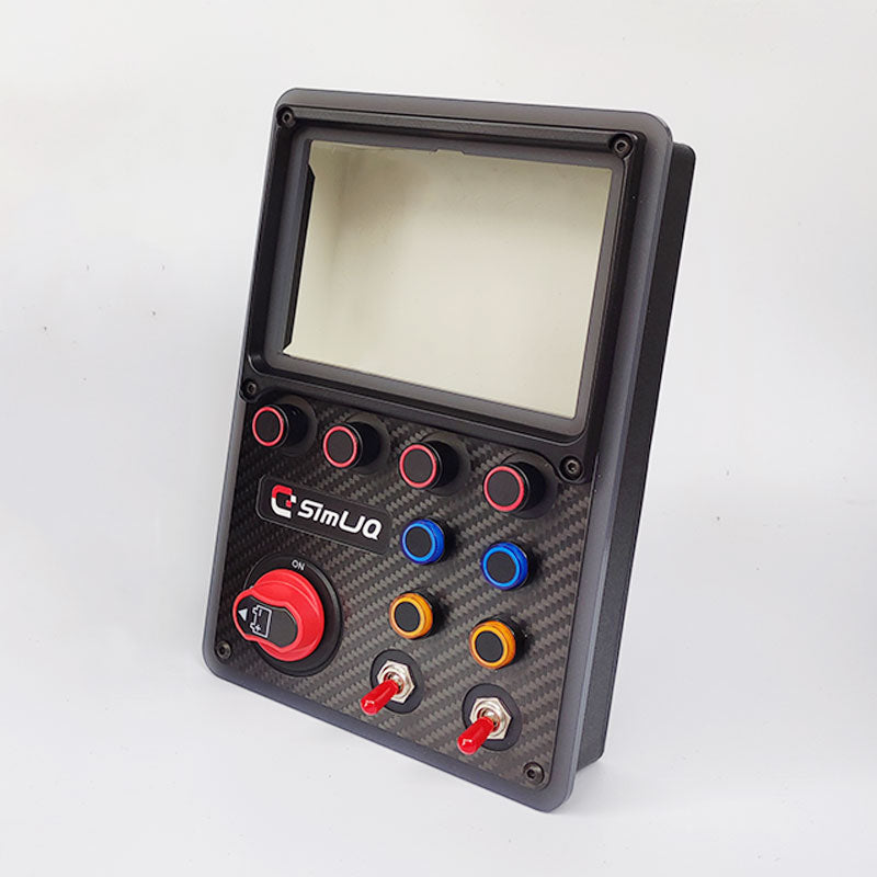 SimLJQ Type-A Racing Game Simulator Button Control Box Carbon Fiber Panel Box for Mirabox 293 V3 Screen