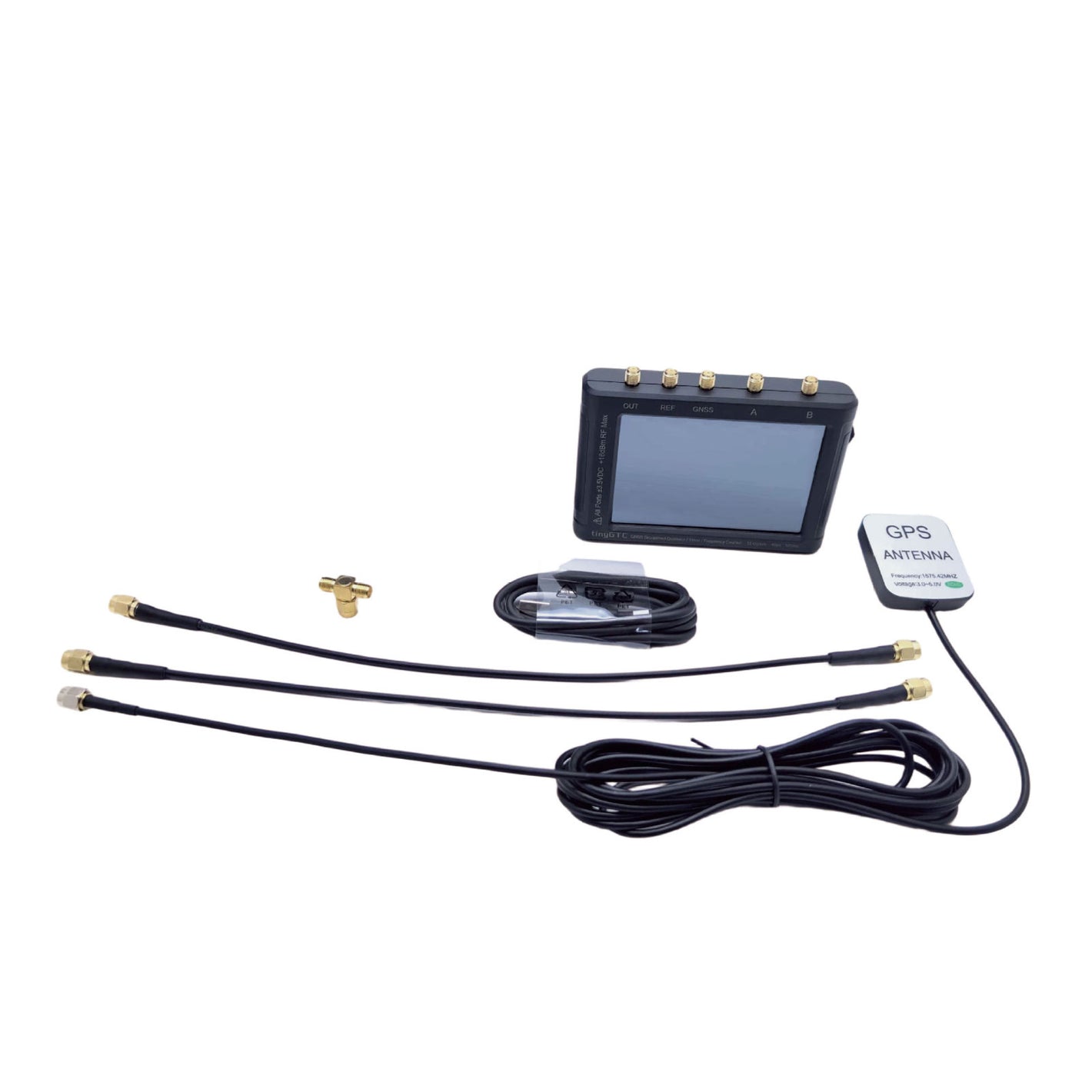 TINYGTC ZC407 0.1Hz-7GHz Handheld 12Bit High Precision Frequency Counter Built-in GNSS Disciplined Oscillator