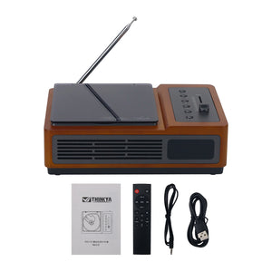 THINKYA Wood-color R02 Retro CD Player 2x1.5W Stereo FM Bi-directional Bluetooth5.0 HiFi Audio Integrated Album Player