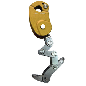Golden Mechanical Swift Gripping Knot Pulley Force-saving Rope Climbing Pulley for High Altitude Operation Safety