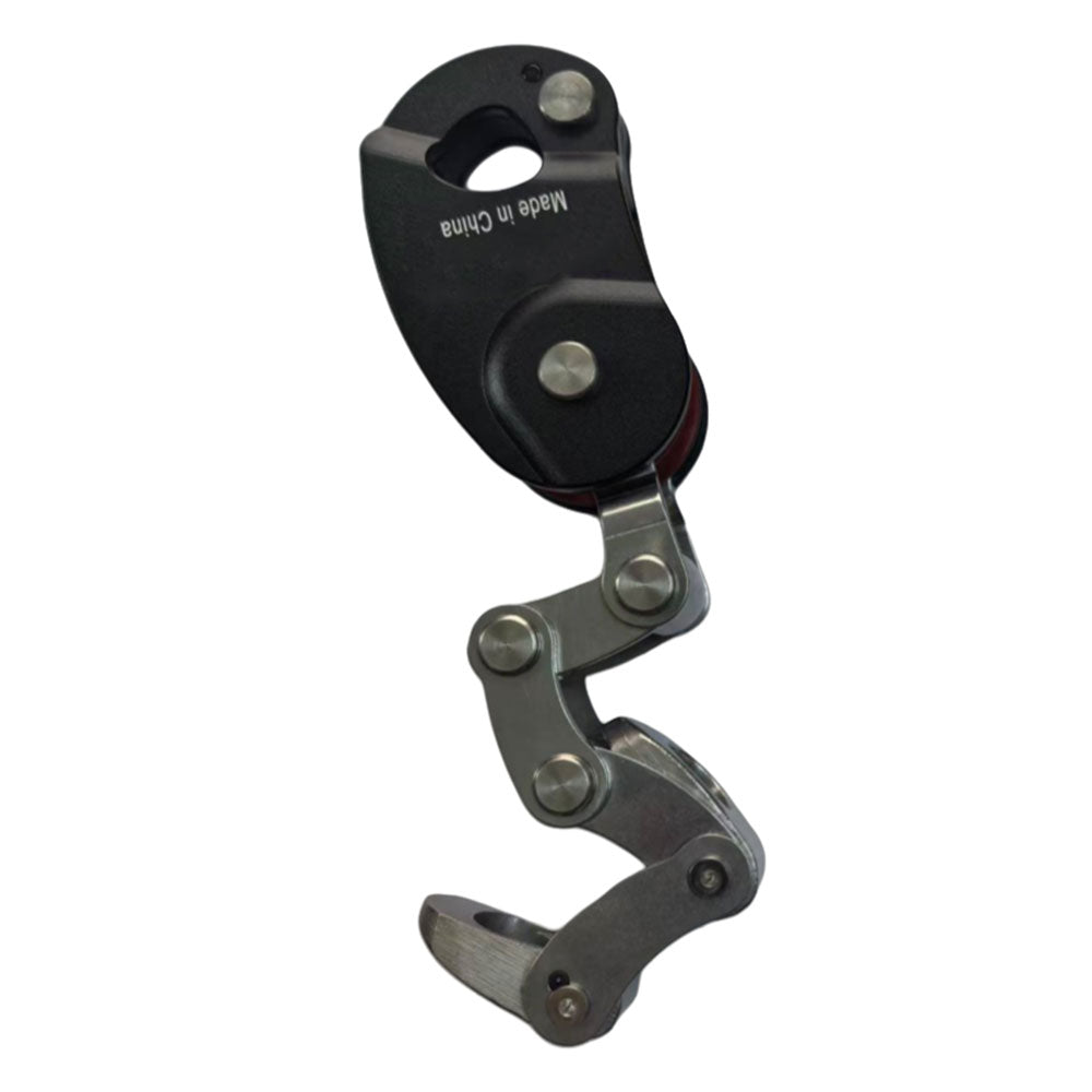 Black Mechanical Swift Gripping Knot Pulley Force-saving Rope Climbing Pulley for High Altitude Operation Safety