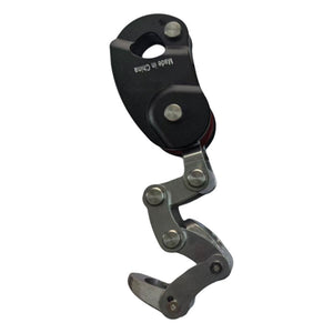 Black Mechanical Swift Gripping Knot Pulley Force-saving Rope Climbing Pulley for High Altitude Operation Safety