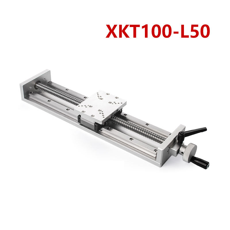 XKT100-L50 Silver Manual X-Axis Ball Screw Slide Rail 80x100mm Table 50mm Stroke 50kg Load Linear Stage