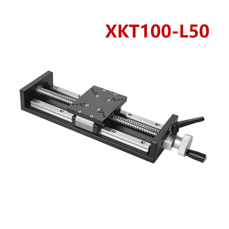XKT100-L50 Black Manual X-Axis Ball Screw Slide Rail 80x100mm Table 50mm Stroke 50kg Load Linear Stage