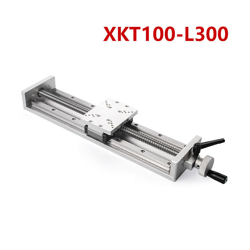 XKT100-L300 Silver Manual X-Axis Ball Screw Slide Rail 80x100mm Table 300mm Stroke 50kg Load Linear Stage