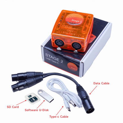 Stage 2FC Suite DMX512 Decoding USB Stage Light Controller Built-in Effects Scene 3xDMX512 Output with 256GB TF Card