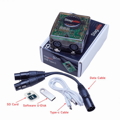 Stagelite Suite DMX512 Decoding USB Stage Light Controller Built-in Effects Scene 3xDMX512 Output with 256GB TF Card