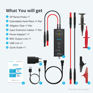 Micsig DP1500 (100MHz+1500V) High-Voltage Differential Probe Dual Range Selection High Accuracy Oscilloscope Probe