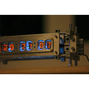IN12 Glow Tube Clock 6-Bit DC5V 1A Type-C Retro Cyberpunk Stainless Steel Nixie Tube Clock Desktop Decoration