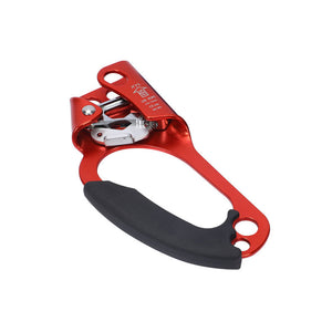 Orange-red Left-hand Lightweight Handheld Climbing Ascender for High Attitude Operation/Hiking and Rock Climbing