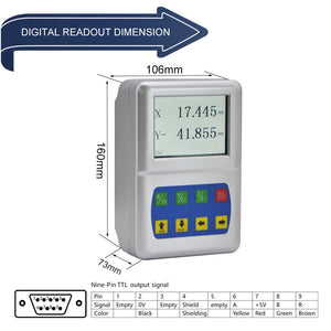 Silvery D50-2V Industrial 5W 2-Axis Digital Readout with 3.5-inch Color LCD Support PLD/PCD Functions for Linear Scales