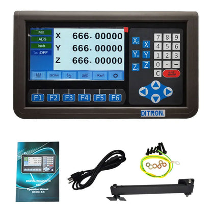 Ditron D80M-2V 2-Axis Digital Readout with 7-inch True Color Screen Support Preview Drawing for Magnetic Linear Scales