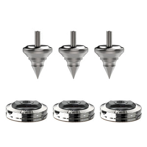 Audio Speaker Shock-absorbing Stainless Steel Foot Nails and Soft Rubber Wooden Foot Nail Pads (3PCS REF M6 + 3PCS XPAD REF)