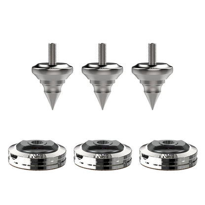 Audio Speaker Shock-absorbing Stainless Steel Foot Nails and Soft Rubber Wooden Foot Nail Pads (3PCS REF M6 + 3PCS XPAD REF)