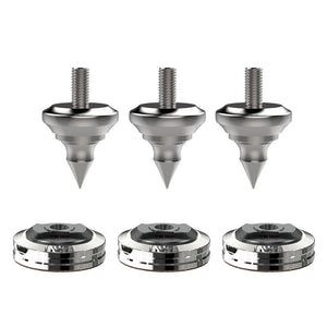 Audio Speaker Shock-absorbing Stainless Steel Foot Nails and Soft Rubber Wooden Foot Nail Pads (3PCS REF M8 + 3PCS XPAD REF)