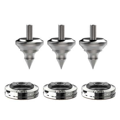 Audio Speaker Shock-absorbing Stainless Steel Foot Nails and Soft Rubber Wooden Foot Nail Pads (3PCS REF M8 + 3PCS XPAD REF)