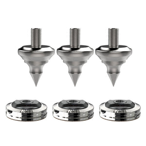 Audio Speaker Shock-absorbing Stainless Steel Foot Nails and Soft Rubber Wooden Foot Nail Pads (3PCS REF M10 + 3PCS XPAD REF)