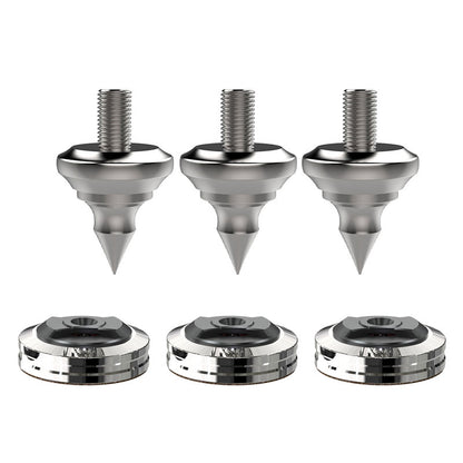 Audio Speaker Shock-absorbing Stainless Steel Foot Nails and Soft Rubber Wooden Foot Nail Pads (3PCS REF M10 + 3PCS XPAD REF)