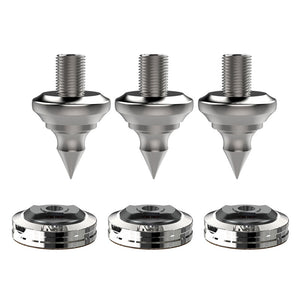 Audio Speaker Shock-absorbing Stainless Steel Foot Nails and Soft Rubber Wooden Foot Nail Pads (3PCS REF M12 + 3PCS XPAD REF)