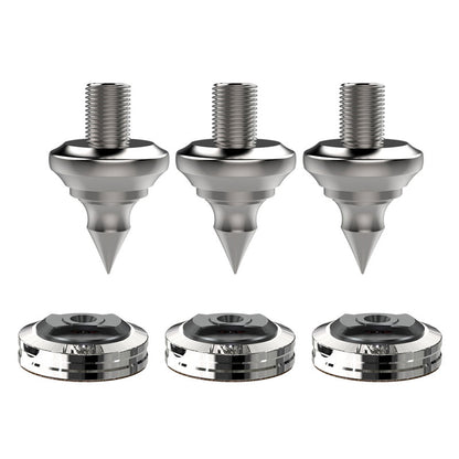 Audio Speaker Shock-absorbing Stainless Steel Foot Nails and Soft Rubber Wooden Foot Nail Pads (3PCS REF M12 + 3PCS XPAD REF)