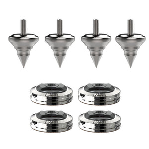 Audio Speaker Shock-absorbing Stainless Steel Foot Nails and Soft Rubber Wooden Foot Nail Pads (4PCS REF M6 + 4PCS XPAD REF)